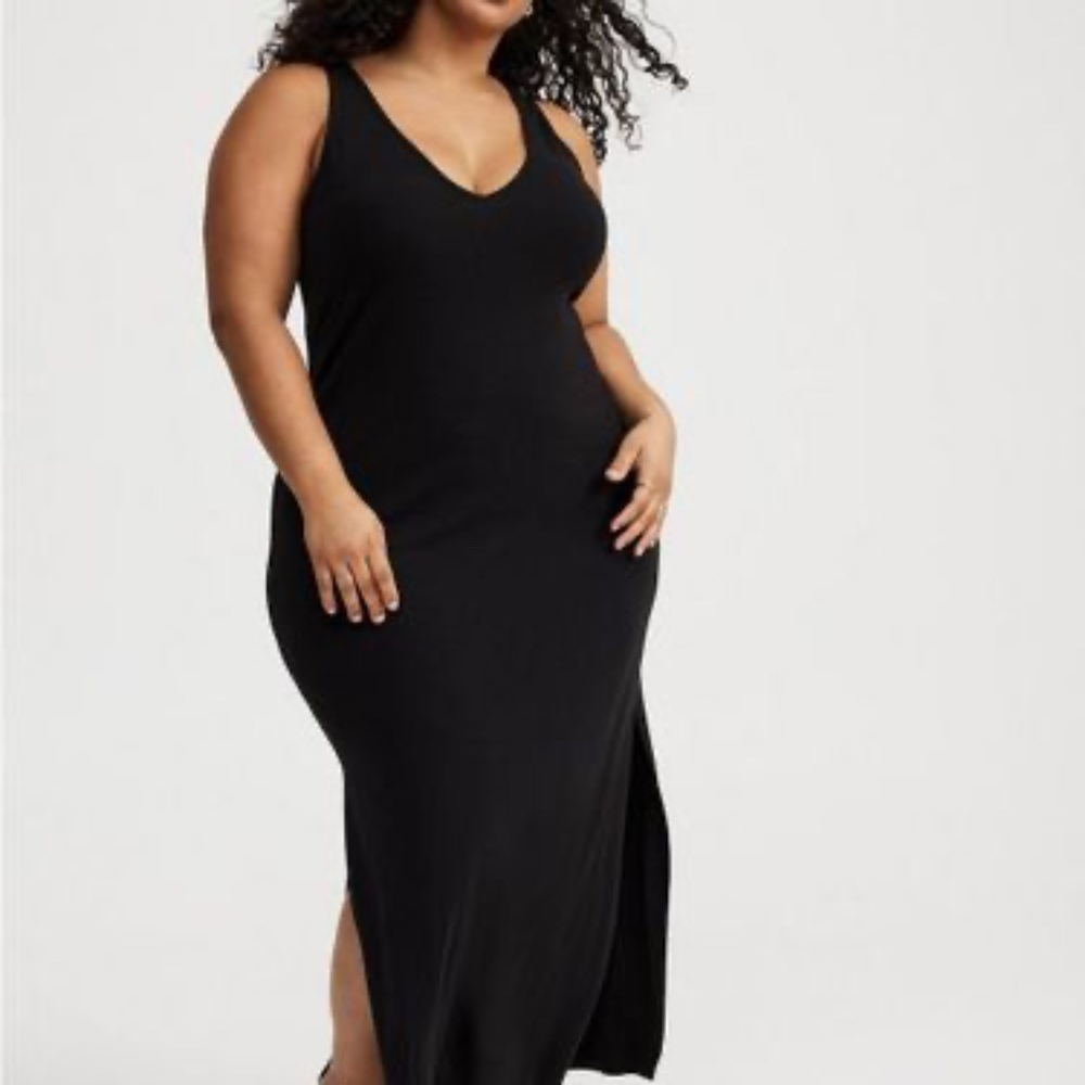 Side Slit Column Maxi Dress